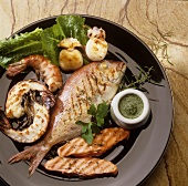 Fish and seafood platter