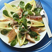 Salad with trout fillets