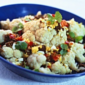 Cauliflower with chopped boiled egg and black breadcrumbs