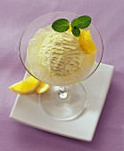 Lemon punch with vanilla ice cream