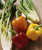 Fennel, celery and different coloured peppers