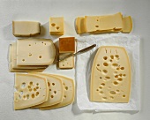 Various types of Emmental cheese