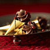 Cognac truffle with pink peppercorns