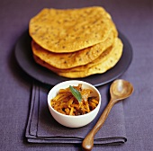 Poppadoms with mango chutney