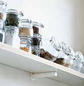 Jars of food on a shelf