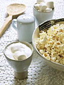 Marshmallow and popcorn