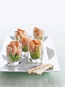 Prawn cocktail appetisers in small glasses