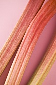 Three sticks of rhubarb