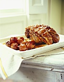 Roast pork with shallot confit