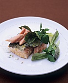 Salmon fillet with tarragon and mustard sauce