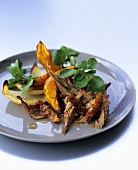 Slow-cooked duck with caramelised pumpkin