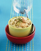 Risotto rice with salmon and fennel