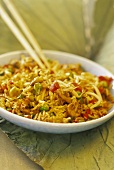Curried rice with egg and mixed vegetables