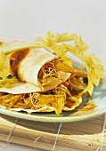 Mandarin pancakes with stir-fried vegetables