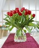 Vase of tulips, variety 'Merry Christmas'
