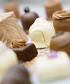 Assorted chocolates (white, milk and dark chocolate)