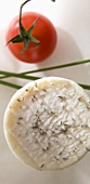 Chèvre (goat's milk cheese) with herbs, tomato