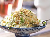 Thai salad with lime, shrimps and peanuts