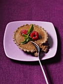 Chocolate tartlet with raspberries