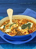 Bean stew, Cassoulet style, with zander and potatoes