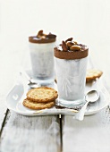 Chocolate ice cream soufflé with caramelised almonds