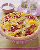 Orange and pomegranate tart