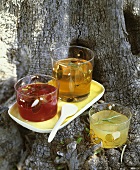Blood orange jelly, apple jelly & pear jelly with rosemary
