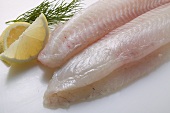 A pangasius fillet with dill and lemon