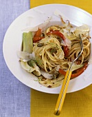 Linguine with fennel and peppers