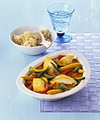 Fish and vegetable curry with coconut milk