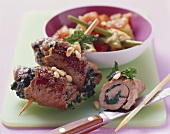 Spiedino d'involtini (Skewered veal and spinach roulades)
