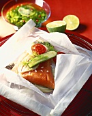 Salmon with vegetables en papillote