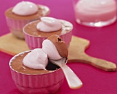 Chocolate mousse with cassis cream