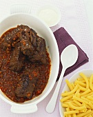 Beef roulades with pasta