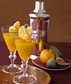 Mandarin orange cocktail in glasses