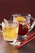 Mulled wine with ginger and fruit punch