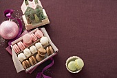 Colourful Christmas macaroons