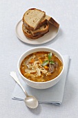 Tripe soup and sliced bread