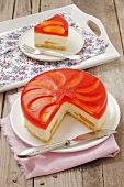 Cheese cake topped with fruit jelly