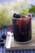 Blueberry syrup with crushed ice