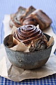 Yeast dough buns with chocolate