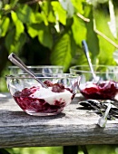 Sour cherry jam with yogurt