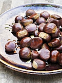 Chestnuts on a ceramic plate