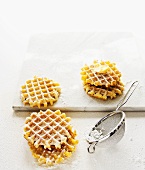 Belgian waffles with icing sugar