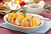 Christmas turkey breast with oranges for Christmas