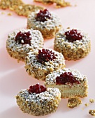 Walnut tartlets with cranberries