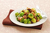 Brussels sprouts with bacon and hazelnuts