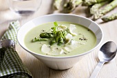 Cream of asparagus soup with Parmesan cheese