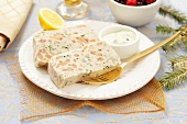 Tuna terrine with shrips and chives