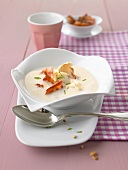 Cream of cauliflower soup with bacon